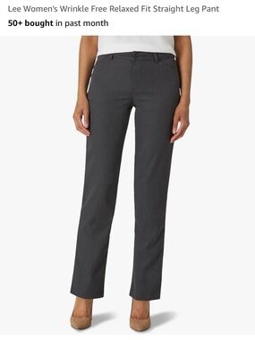 Lee Women’s Relaxed Fit Dark Gray Dress Pants - Straight Leg size 6